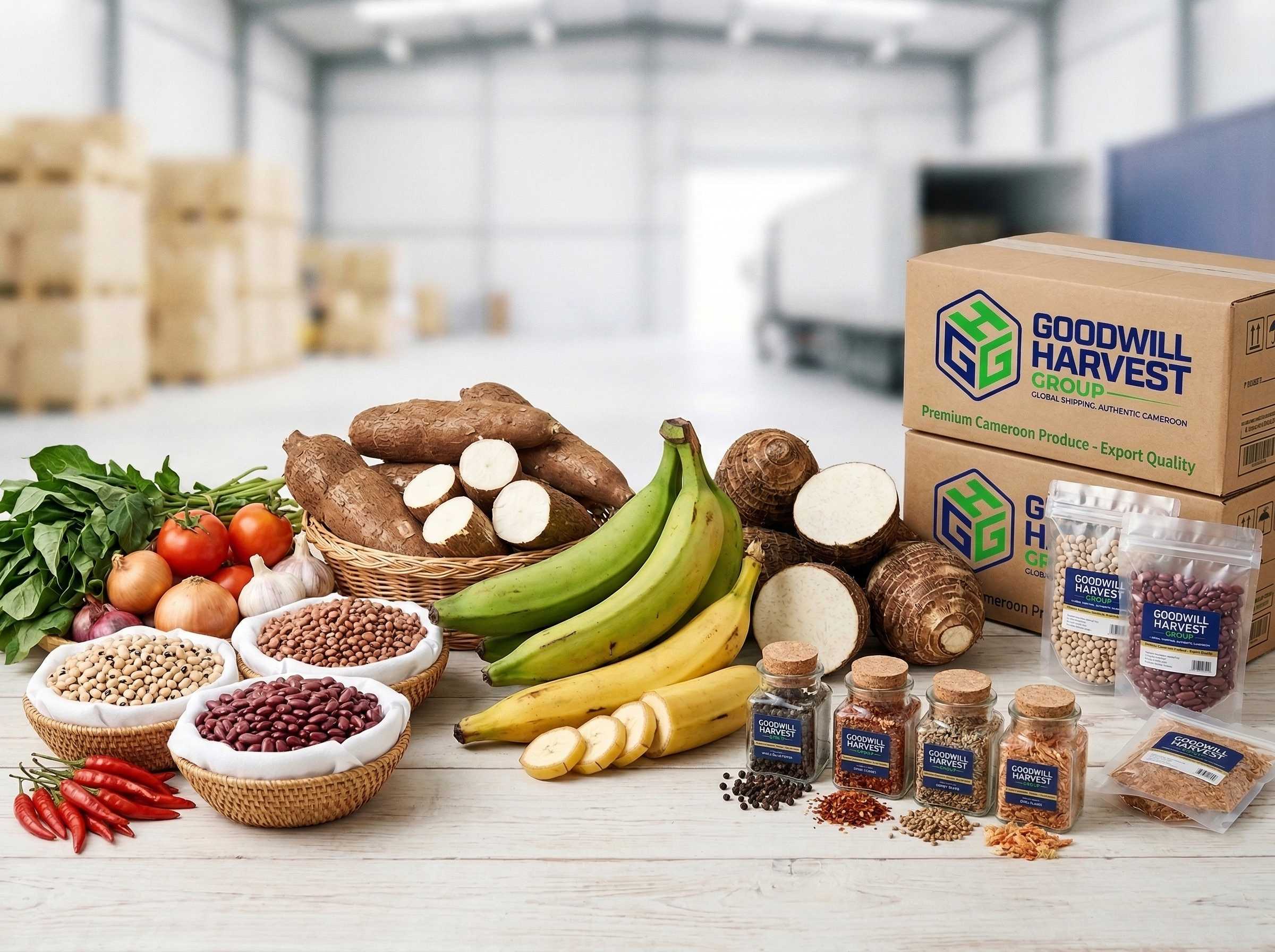 Cameroon food assortment placeholder